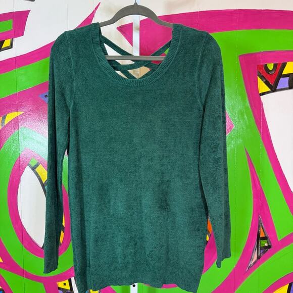 Torrid Green Cut Out Strappy V Back Soft Knit Sweater. Size 00(M/L) - Picture 1 of 6
